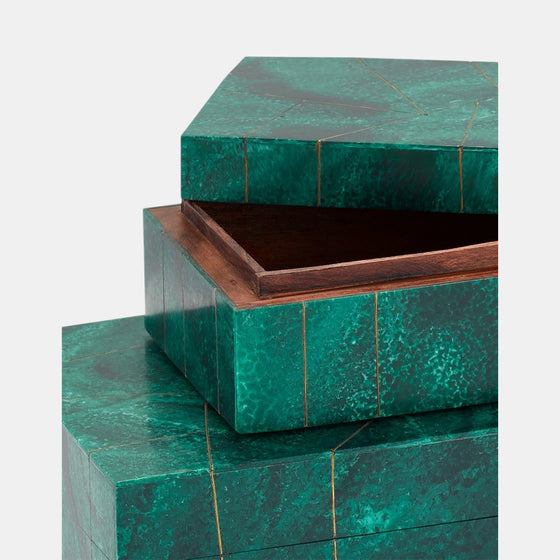 Malachite Tromp L'oeil Box, Small