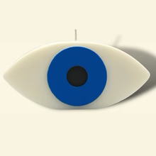 Eyes Without A  Face Candle, White & Blue