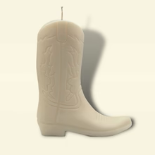 Cowboy Boot Candle, White Snake