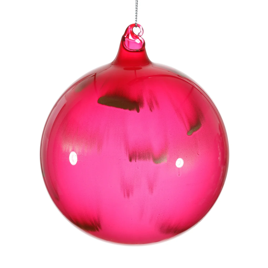 Metallic Marble Ball Ornament, Lt. Berry
