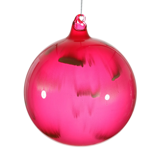 Metallic Marble Ball Ornament, Lt. Berry