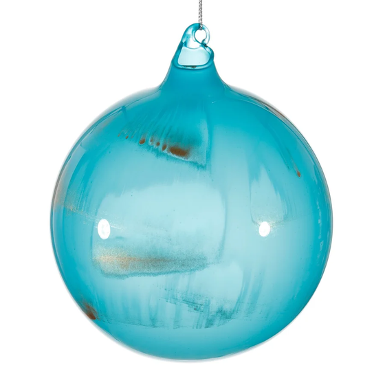 Metallic Marble Ball Ornament, Turquoise