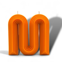 The Broadway Candle, M Shape, Orange