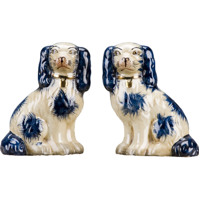 Staffordshire Blue Dog Pair/Small