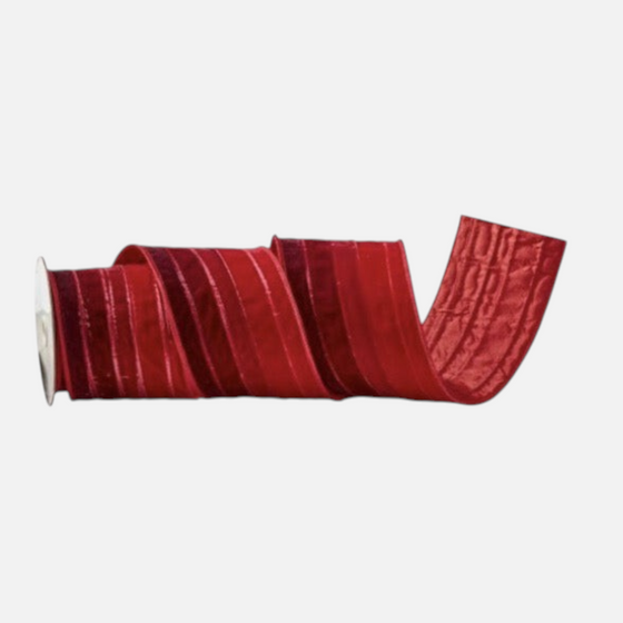 Citrine Home 4-inch red velvet ombre ribbon with a soft textured finish for holiday gift wrapping and decor