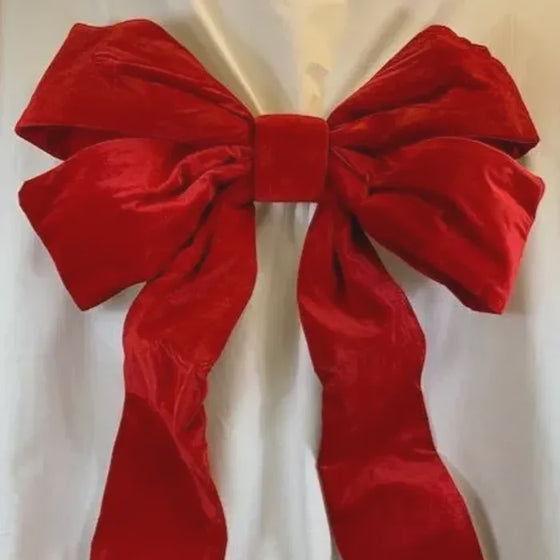 Burgundy Velvet Bow - 38" x 24"