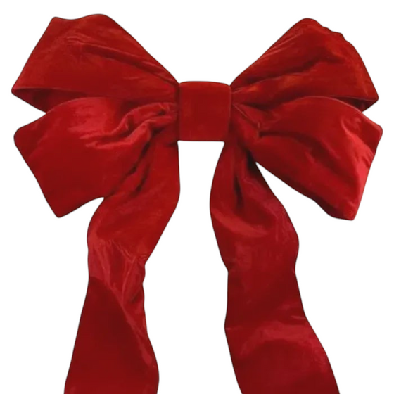 Citrine Home large burgundy velvet holiday display bow measuring 52 inches by 36 inches for festive decor