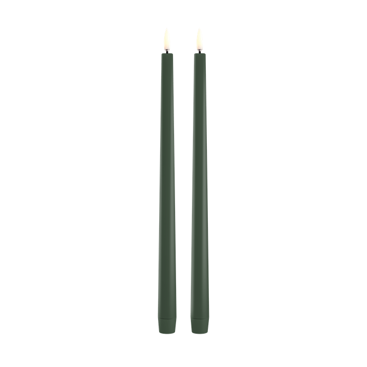 Slim Taper Candle, Olive Green 2-Pack 12.6"