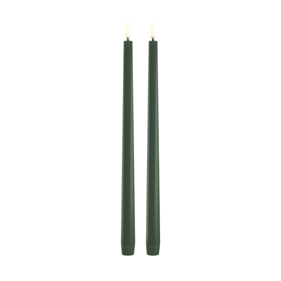 Slim Taper Candle, Olive Green 2-Pack 12.6"