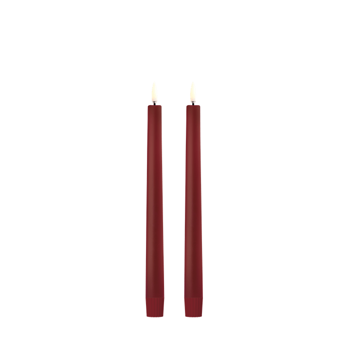 Taper Candle, Carmine Red 2-Pack 9.8"