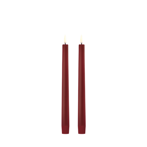 Taper Candle, Carmine Red 2-Pack 9.8"
