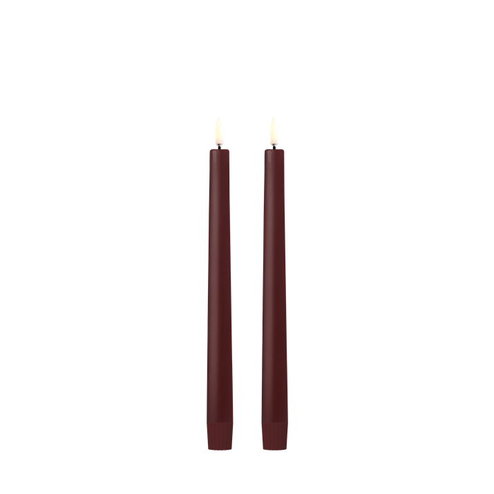 Taper Candle, Wine Red 2-Pack 9.8"