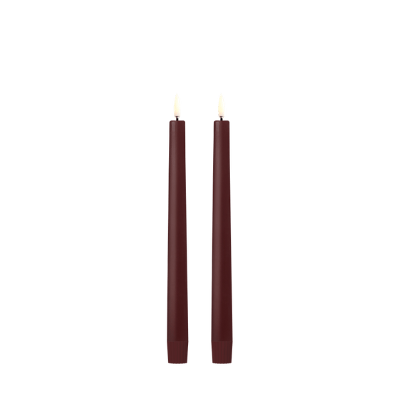 Taper Candle, Wine Red 2-Pack 9.8"