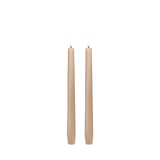 Taper Candle, Beige 2-Pack - 9.8"