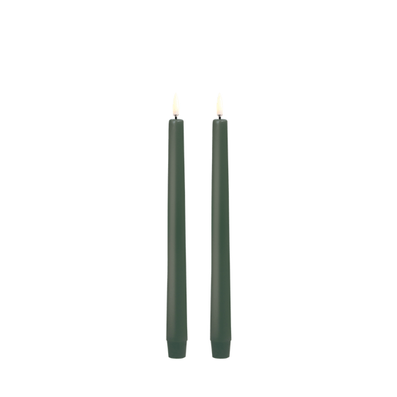 Taper Candle, Olive Green 2-Pack 9.8"