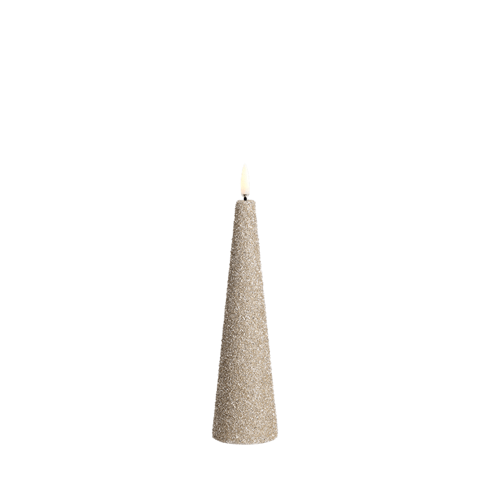 Cone Candle, Champagne Glitter 8.5"