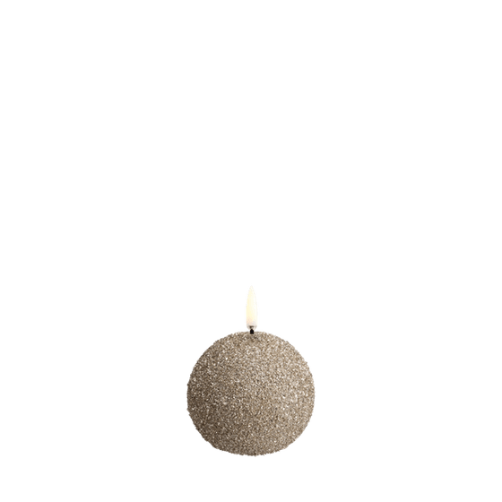 Round Candle, Champagne Glitter