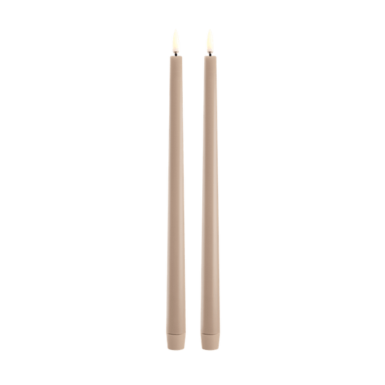Taper Candle, Beige 2-Pack - 12.6"