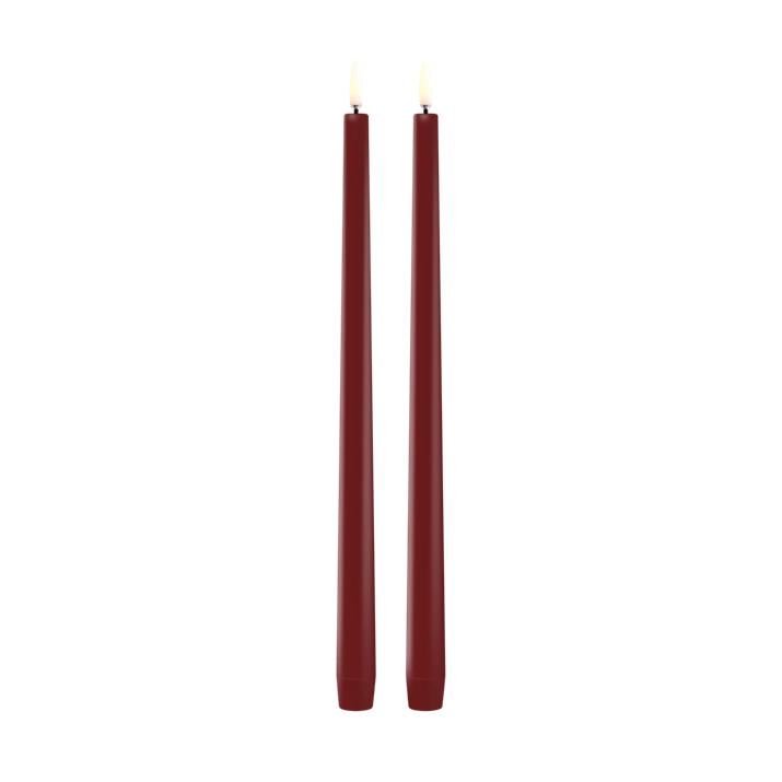 Taper Candle, Carmine Red 2-Pack 12.6"