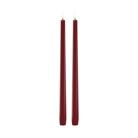 Taper Candle, Carmine Red 2-Pack 12.6"