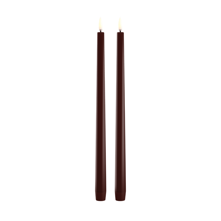 Slim Taper Candle, Wine Red 2-Pack 12.6"