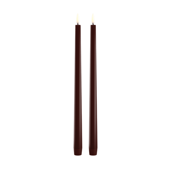 Slim Taper Candle, Wine Red 2-Pack 12.6"