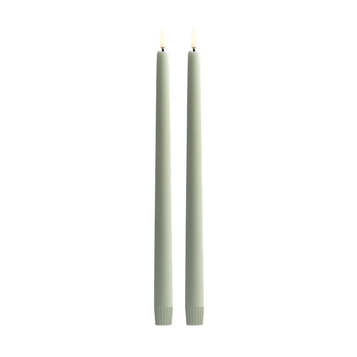 Taper Candle, Sage Green 2-Pack 12.6"