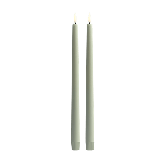 Taper Candle, Sage Green 2-Pack 12.6"