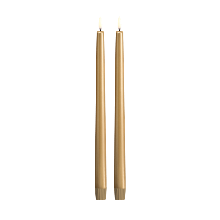 Taper Candle, Gold 2-Pack - 9.8"