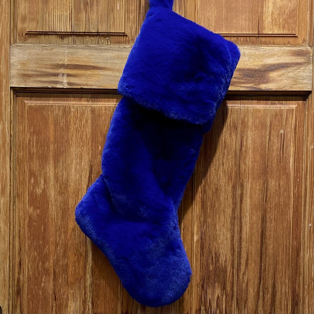 Plush Fur Stocking, Royal Blue