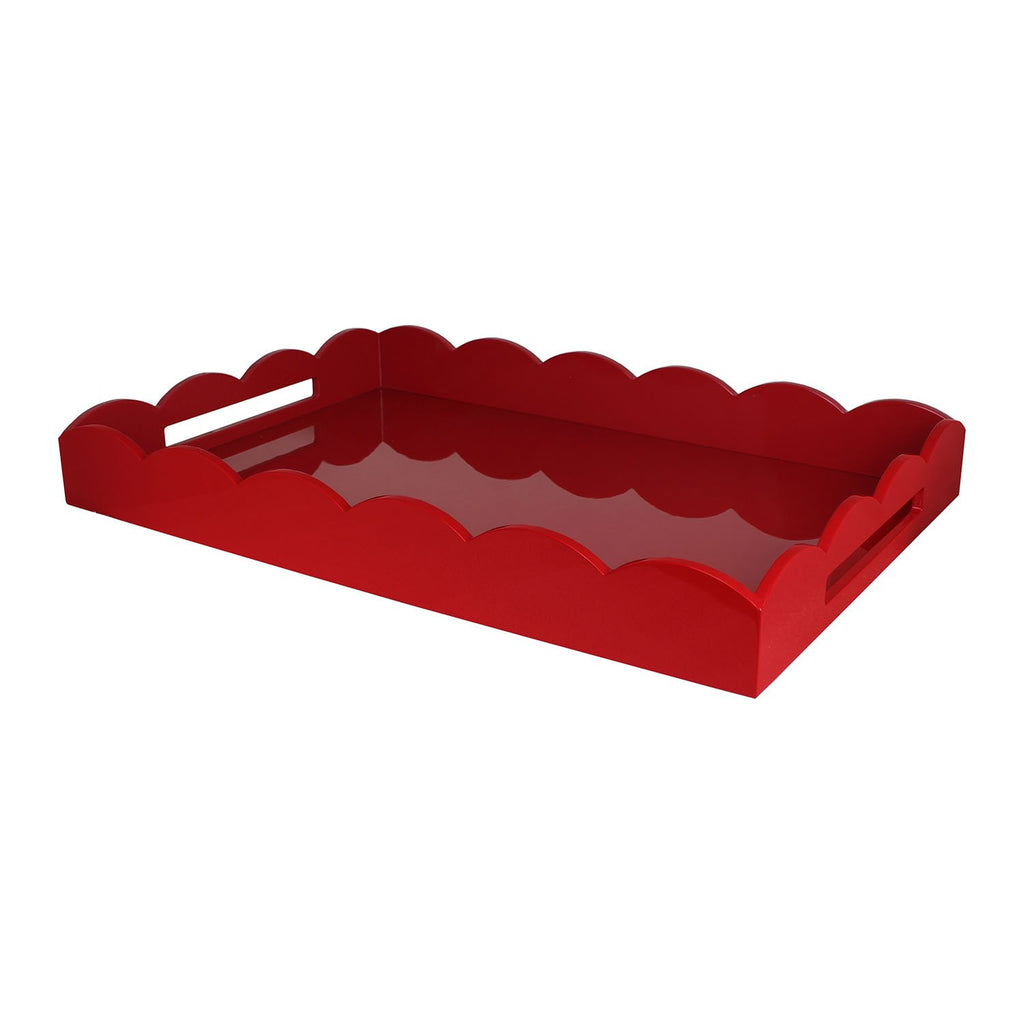 Scallop Red Tray, Large