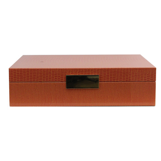 Orange Croc Lacquer Box