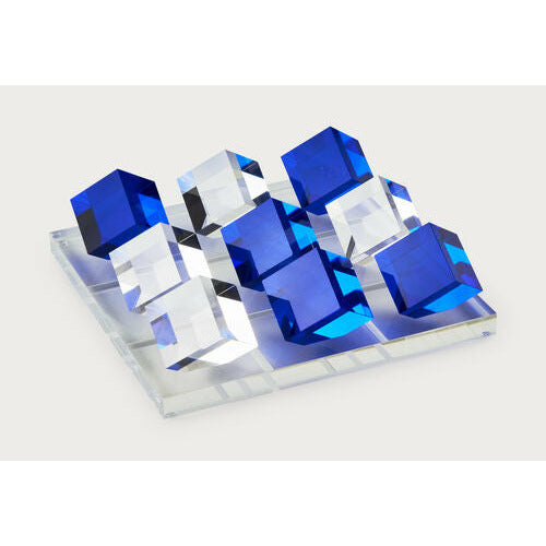 Blue/Clear Acrylic Tic Tac Toe Set