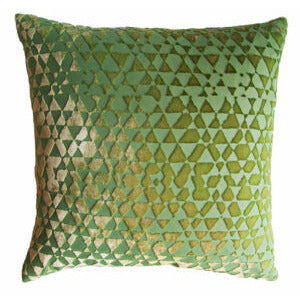 Grass Triangles Velvet Pillow