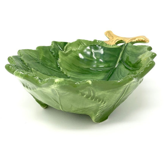 Leaf Bowl with Gilded Branch