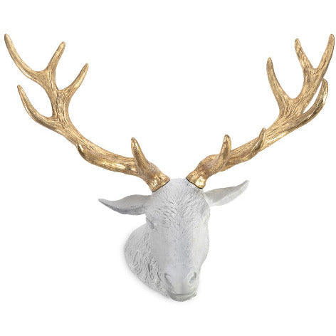 XL White Stag Deer Head